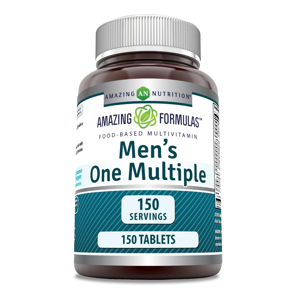 Amazing Formula Men 's One Multivitamin Supplement: 124; Pangan berbasis 124; 150 Tablet;