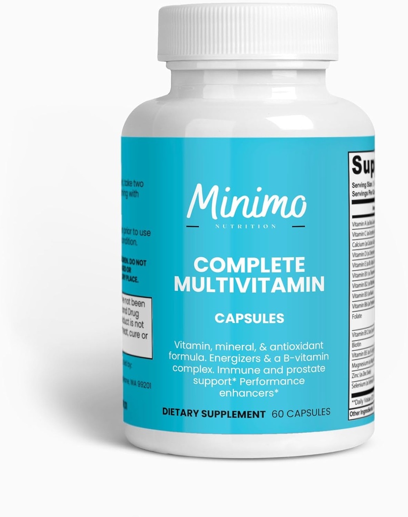 Lengkap Multivitamin + Kebal Kebal, 60 Kapsul, Test Partai ke-3, Tambahan Harian untuk Pria, Wanita, Dewasa, Gluten Free, Non- GMO, 30 Pelayan