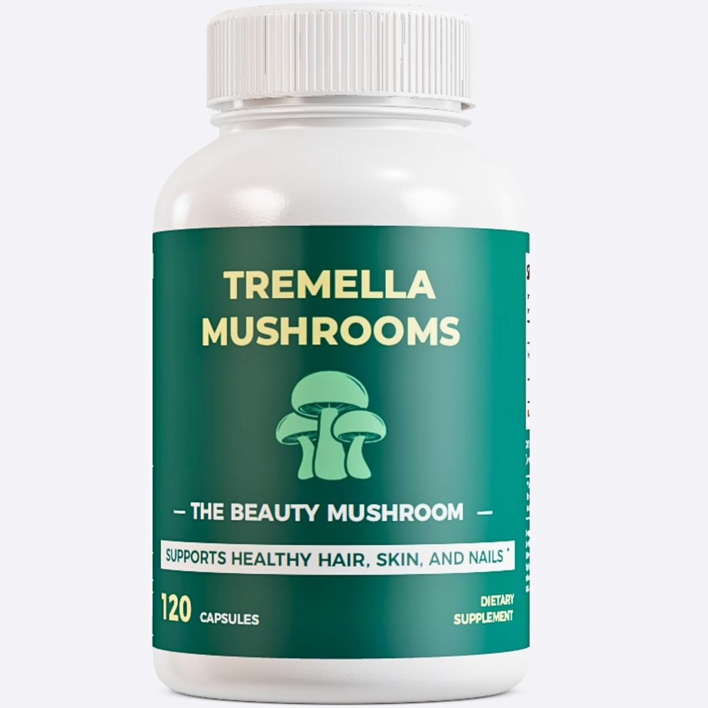 Tremella Mushroom Extract Capsules 1000mg 124; Snow Mushroom (Tremella Fuciformis) Supplemen Skin, Hair, Nails, Heally Joints, Brain Hear Hear Healonity 124; 120 Vegan Capsules, Non-GMO