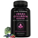 Vital Vitamin Vegan Booster - dengan Silica dan Acid Hyaluronic - Plant-Based Collagen Suplemen - Supports Rambut, Skin, Nails & Joints - 60 Capsules