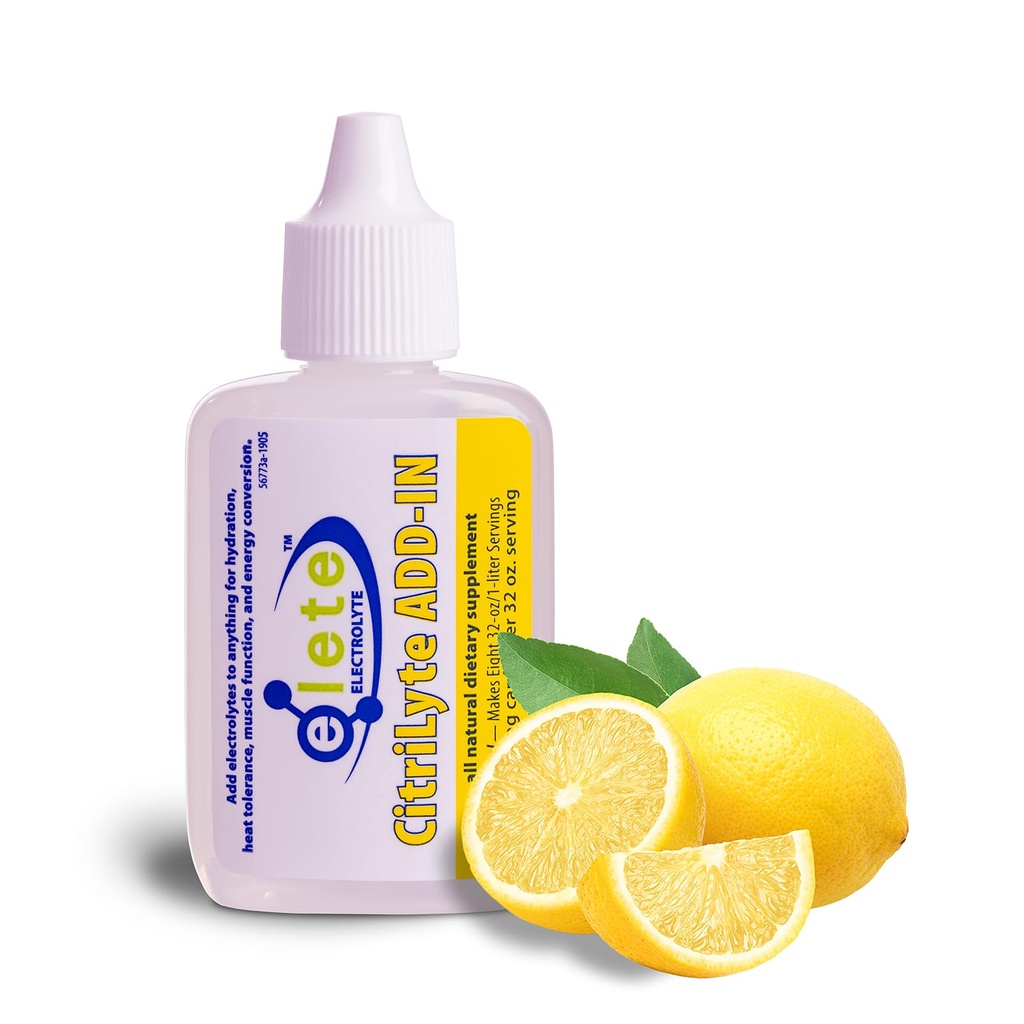 elete CitriLyte Electrolite Address-in Hidration Drops: 124; Sodium, Magnesium, Potasium & Trace Mineculum 124; Slight Lemon Flavor 124; Cramp Relief 124; Transform Any Drink into a Sports Drink, 24.6 mL