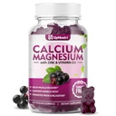 Kalsium Magnesium Zinc dengan suplemen Vitamin D3, Sugar Free Calcium Gummies untuk Pria Perempuan, Zinc Gummies Tinggi untuk Bone & Muscle & Ammune Kesehatan, Vegan Elderberry Flavor - 60 Count