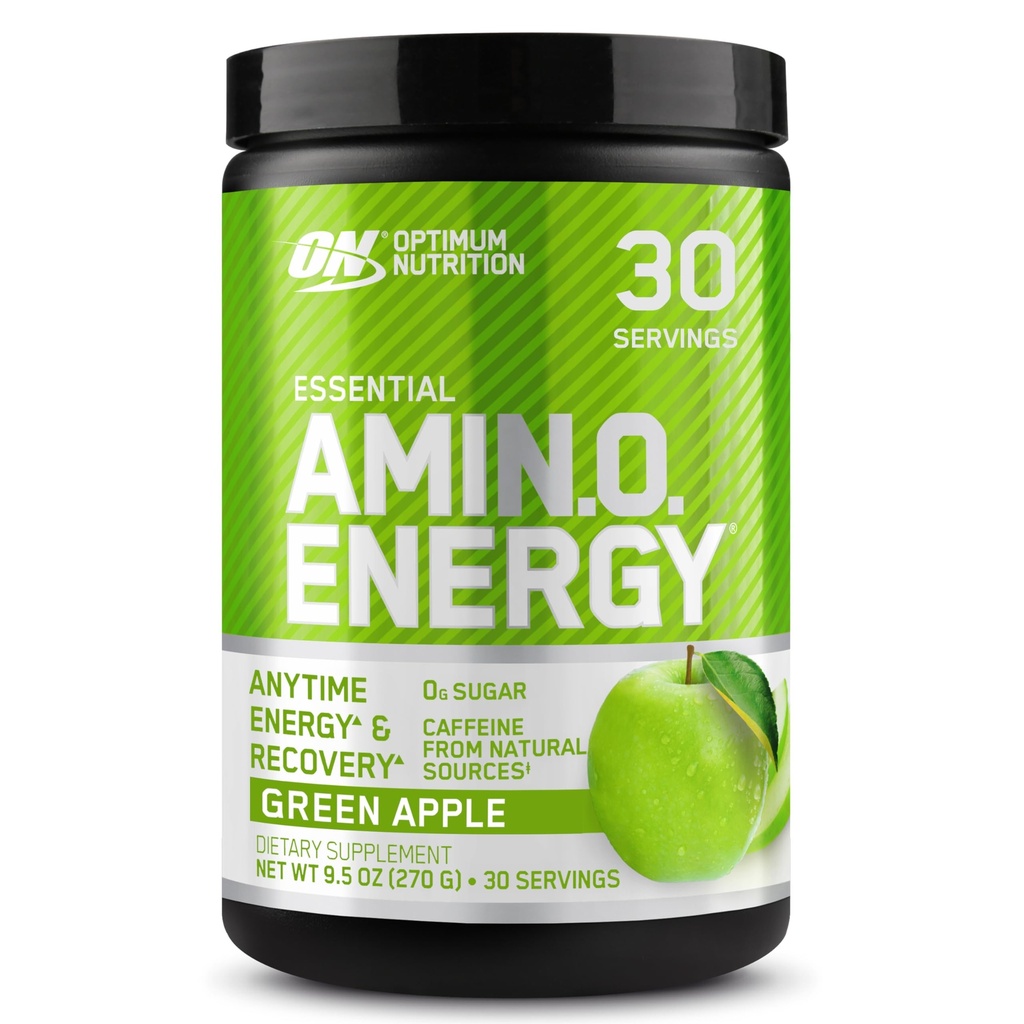 Optimum Nutrition Amino Energy - Pre Workout with Green Tea, BCAA, Acids Amino, Keto Friendly, Green Coffee Extract, Energy Powder - Green Apple, 30 Servings (Packaging May Vary)