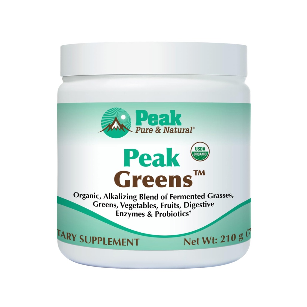 Peak Pure & Natural Peak Greens Dukung keseimbangan pH dan Alkalinitas 124; Superfood Green Dots Powder 12.4; Campuran Grasted, Vegetable, & Fruit 124; Digetical Enzyme & Probiotic Powder