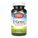 Carlson - E- Gems Elite, 400 IU Vitamin E dengan Tocopherols & Tocotrienol, Heart Health & Optimal Wellness, Antioksidant, 60 gels lembut