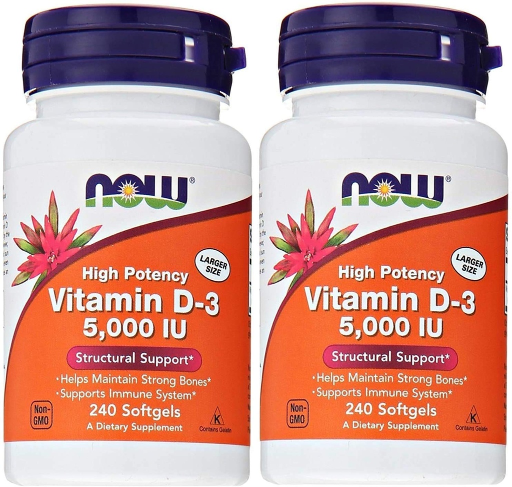 Sekarang Foods Vitamin D3 5.000 IU, 240 softgels (Paket 2)