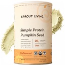 Sprout Living Organic Pumpkin Protein Powder, Unflashing, 20 Grams of Plant Based Protein Powder Without Artificial Sweeteners, Non Dairy, Non-GMO, Vegan, Gluten Free (1 Pound, 30 Pelayan)