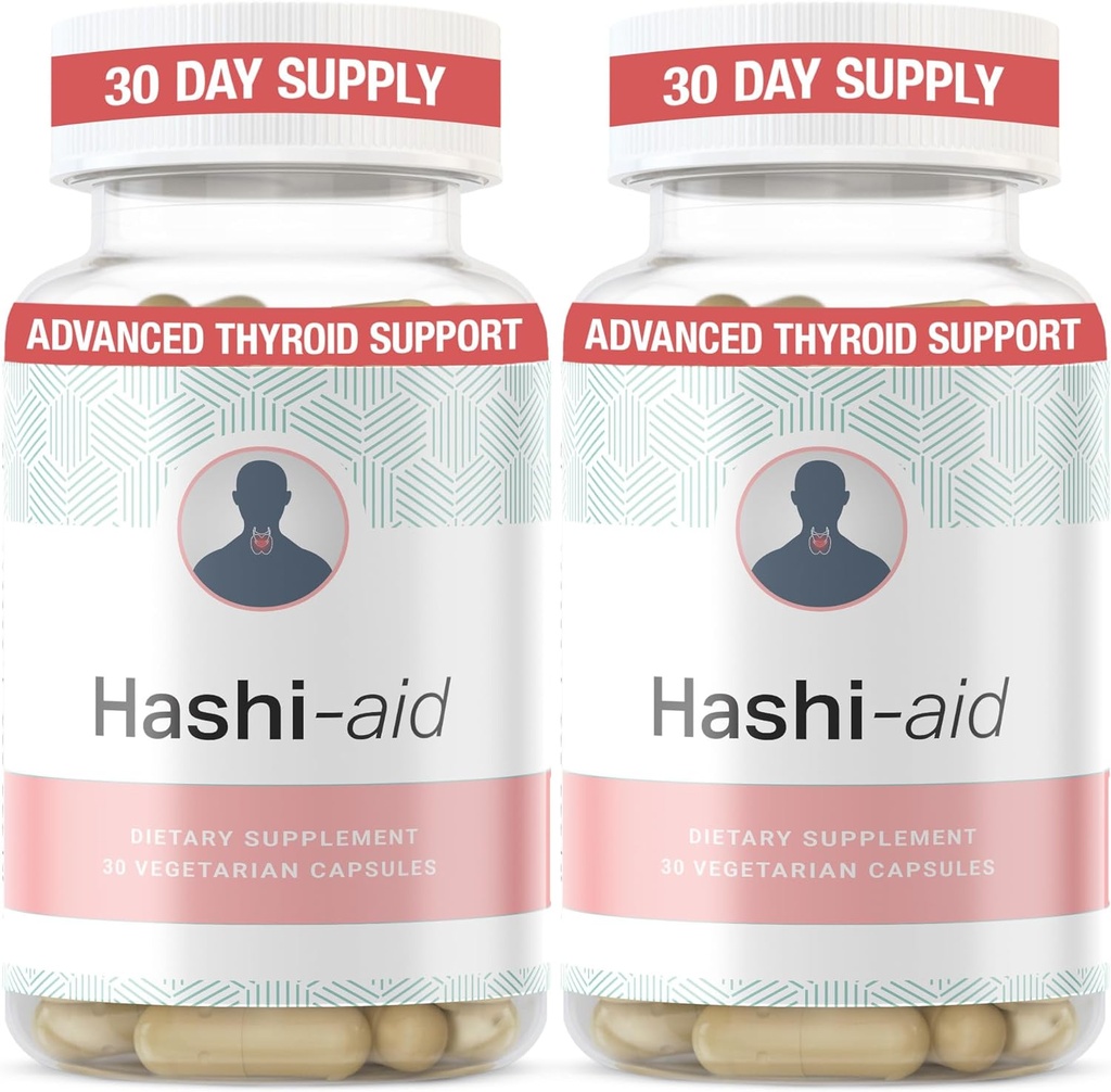 IBDHELP ™ Hashi Aid Thyroid Dukungan untuk Perempuan & Pria - Thyroid Suplemen untuk Penyakit Hashimoto & Hipotiroidism * - dengan Ashwagandha, Selenium, Zinc, Essiroid Vitamin & Lebih - 30 Capsules (2 Pack)