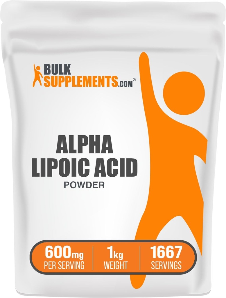 BulkSupplements.com Alpha Lipoic Acider - Acid Acid, Alpha Lipoic Acid 600mg - ALA Powder, Gluten Free - 600mg Acid Alphaby-Lipoic per Serving, 5kg (11 pon) (Paket 5)