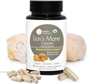 Herbal Treasure Lions Mane Supplement Kaples, Dibuat dengan Bubuk Mane Mane Organik untuk Mental Clarity and Focus Suplemen, 800mg Lions Mane Powder Organic Mushroom Tambahan 90