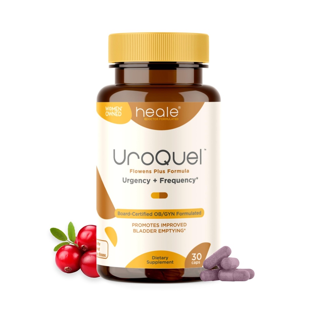 UroQuel - Kontrol Natural Cranberry Supplement - Mengurangi urgensi Kamar Mandi, Frekuensi, dengan Flowens - Formulir OBGYN - Cranberry Pil Perempuan & Pria - oleh Heale - 30 Capsules