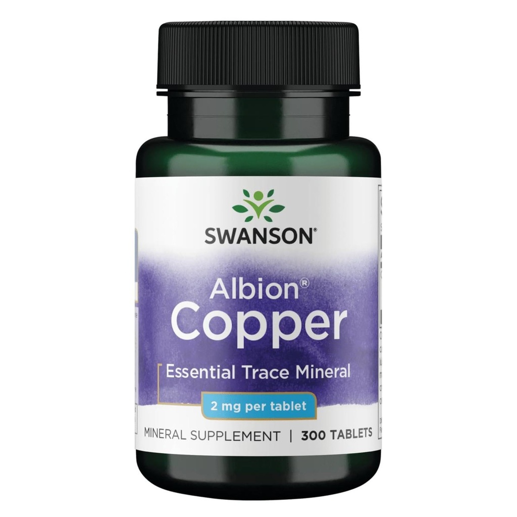Swanson Copper Antioksidant System Red Blood Cell Suplemen Mineral (Copper Chelate) 2 mg 300 Tab (2 Pack)