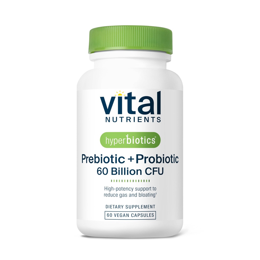Nutrisi Hiperotik Vital Prebiotik dan Probiotik bagi Perempuan dan Pria: 124; 60 Milyar CFU 124; Pre dan Application Supports Digetical Kesehatan, Distipause, Diare, Gas & Bloating 124; 60 Vegan Capsules