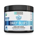 Zhou Daily Blues - Blue Spirulina Powder Organic, Blue Algae Energy Superfood Suplement for Smoothie, Vegan Drink Mix - Blueberry Flavor, 4.22 oz (25 Servings)