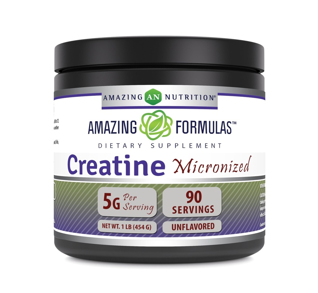 Amazing Formulas Micronized Creatine Monohydrate Supplement: 124; 5000 mg Per Serving 14; Ideal Pre & Post Workout Supplemen (1 LB, Unflamited)