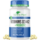 Mutiara Vitamin D3 5000 IU - 3-in 1 K2 D3 Suplemen dengan Propoles for Women & Men, 3-Month Suppply, Gut Health Suplemen & Men (90 CT)