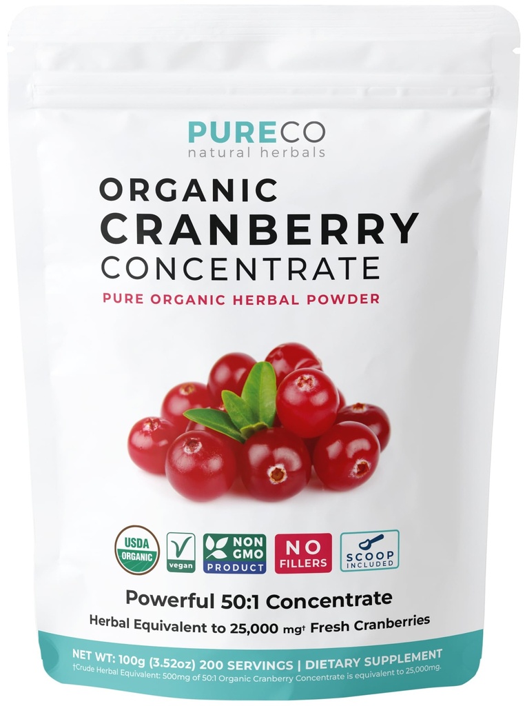 USDA Cranberry Powder Organic Certified - Organic Cranberry Juice Konsentrat Dukungan Kesehatan Tract Uriner for Women & Men