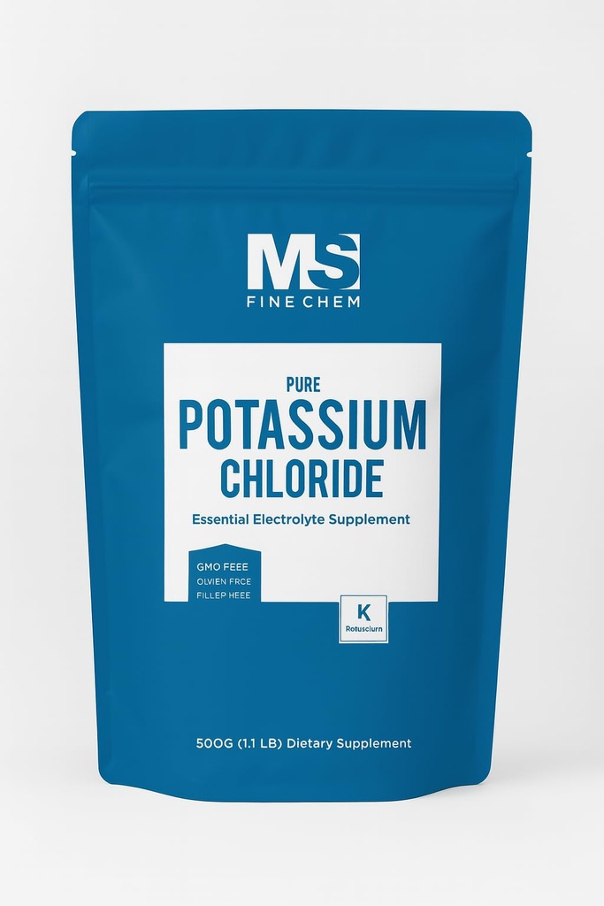 Potassium Chloride Powder - 500 gram - 1.1 lb - Potasium Suplemen, Potasium Chloride Garam Pengganti, Potasium Garam - Gluten Bebas, 200mg per Serving