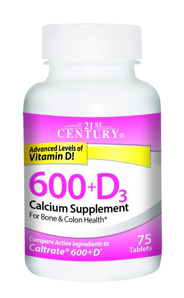 Abad ke-21 Kalsium 600 + D3 Tablet 600mg-800U 75 Cacah (2 pak)