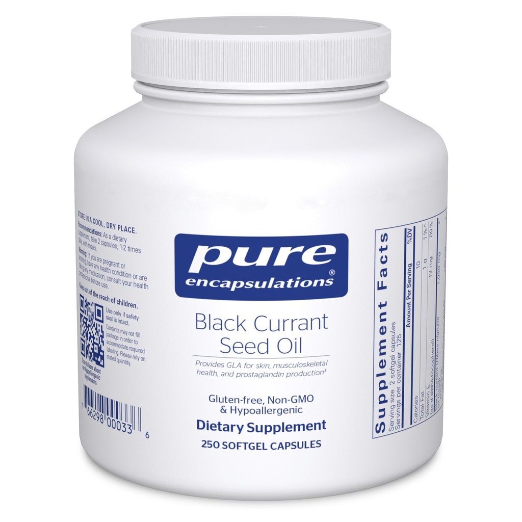 Insulasi Murni Benih Minyak Currant Hitam 124; Tambahan Diet Hiperalergenik; 250 Softgel Kapsul