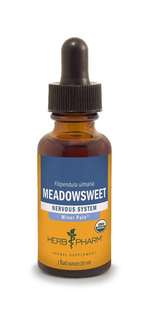Herb Pharm Certified Organic Meadowsweet Extation for Minor Pain - 1 Ounce (DMEAD01)