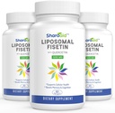 Lipomal Fisetin dengan Quercetin Suplemen 1200 mg per Serving, Absorpsi Tinggi Antioxidants untuk Perempuan, Pria, Non-GMO, Bebas, 3 Botol-180 Softgeels