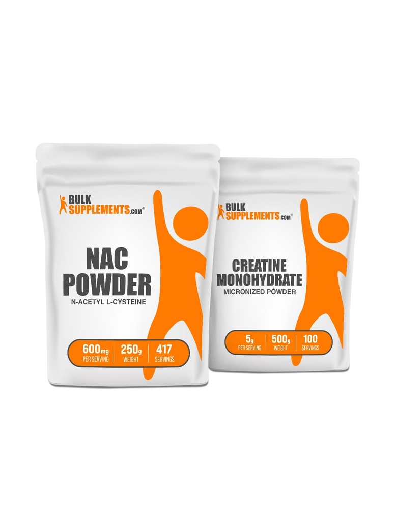 BulkSuplemen NAC (N- Acetyl L- Cysteine) 250g + Creatine 500g Bundle