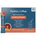 Hydralyte Liver Dukung + Electrolite Mix dengan Milk Thistle, Turmeric, Ginger, Prickly Pear, Green Tea Extract Formulate for Rapid Rehydration (Blood Orange Ginger, 20 Paket)