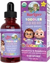 MaryRuth Organics Cocomelon Toddler Elderberry Syrup, USDA Organic Elderberry, Sugar Free Kids Ammune Support untuk Ages 1-3 Years, Clean Label Project Verified ®, Vegan, Gluten Free, 1 Fl Oz