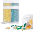 Extra Large Supplement Organizer and Portable Pill Case with 8 Comments Double Lapers Medicine Dispenser Monthly Vitamin Organizers Pill Bottle, Transparent