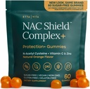 Sugar-Free NAC Gummies (Kompleks Dukungan Imune) N- Acetyl Cysteine, Vitamin C & Zinc - Pasokan Kesehatan Repiratory, Liver Detox & Cleanse, Ginjal Fungsi, Tambahan NAC untuk Anak dan Dewasa - Vegan