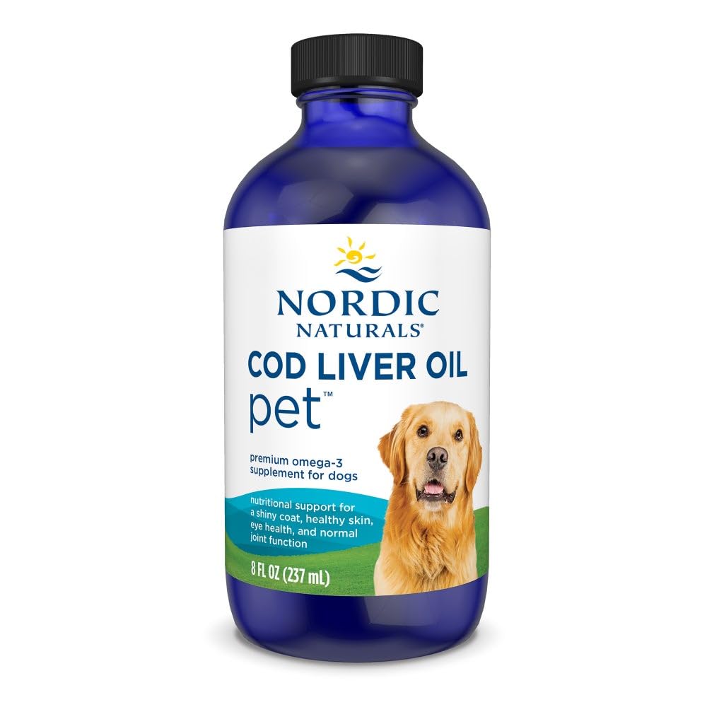 Nordic Pet Cod Liver Oil, Unflamited - 8 oz - 1048 mg Omega-3 Per Teapoon - Fish Oil for Dogs with EPA & DHA - Promotes Skin, Coat, & Imune Health