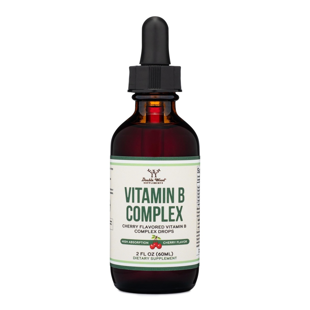 Tambahan Kayu Ganda (B7), B9, dan Vitamin B12 - Cherry Flavor - 2 FL OZ