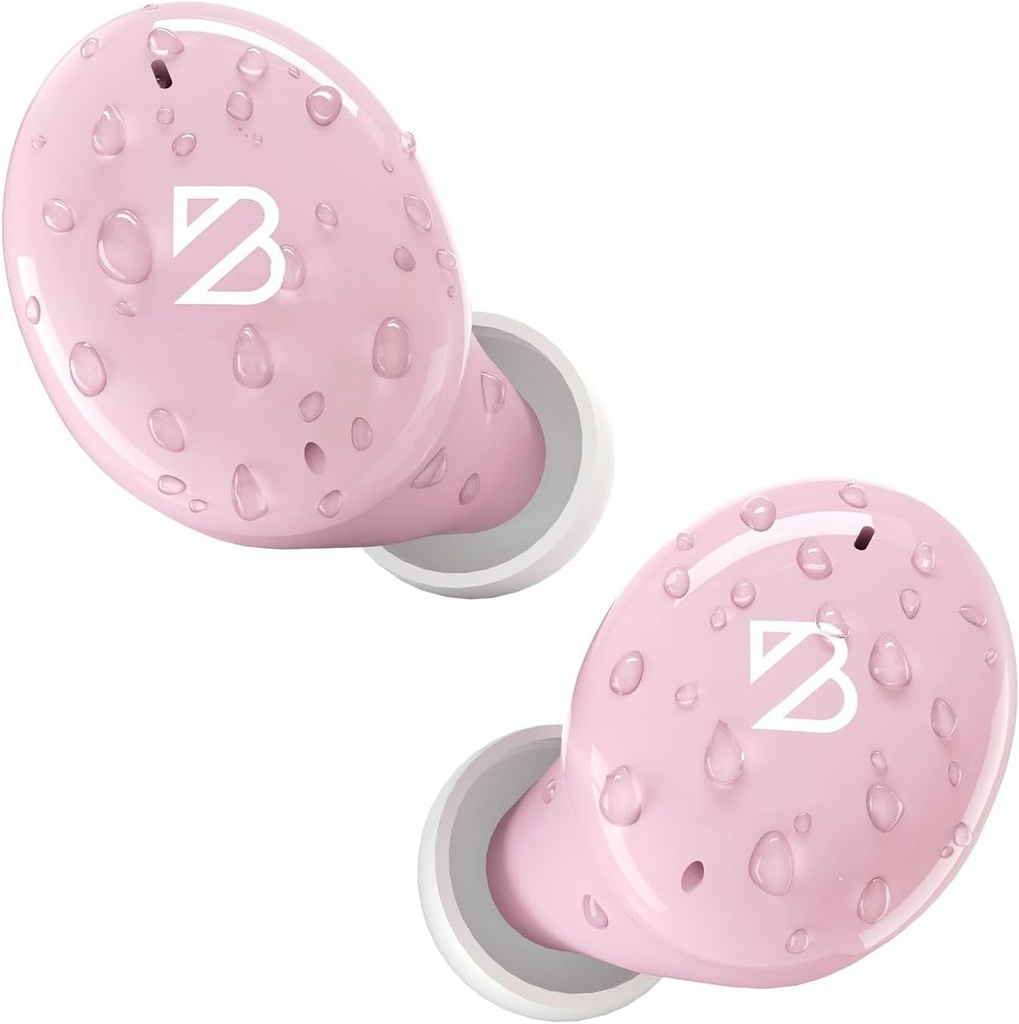 Back Bay Tempo 30 Wireless Earbuds for Small Ears - Award- Winning Sound, Sweatproof Bluetooth Earbuds, Comfortable Ear Buds for Women, Pink Earphone Small Ear Canals, Long Battery Headphone