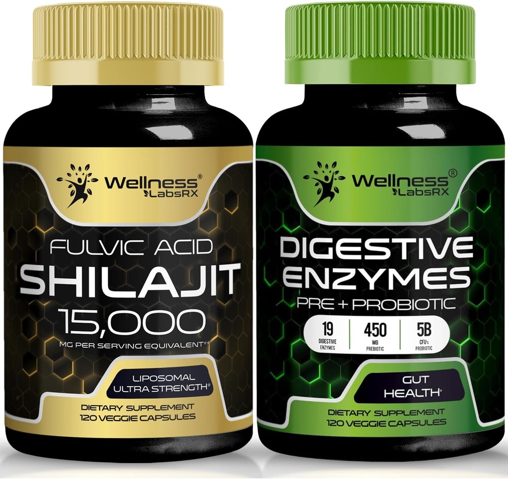 WELLNESS LABSRX Digeptical Enzymes Capsules 126; Shilajit Capsules