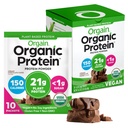 Orgain Vegan Powder Organik, Creamy Chocolate Fudge - 21g Plant Protein, 6g Prebiotic Fiber, Low Carb, No Laktosa Ingrediens, No Ditambahkan Sugar, Non-GMO, For Shakes & Smoothies, 10 Travel Packs