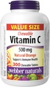 Webber Vitamin C, 300 Talet Orange Chewable, 500 mg dari Vitamin C Per Tablet, Bones, Teeth, Imune dan Antioksidant Dukungan