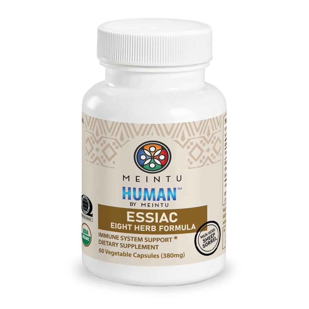MEINTUT Organik 8 Essiac Capsules - Advanced Powerful Antioksidant Blend untuk Bantuan Propler Overall Health - 100% Organic Essiac Tea 8 Herb Supplemen - 60 Capsules