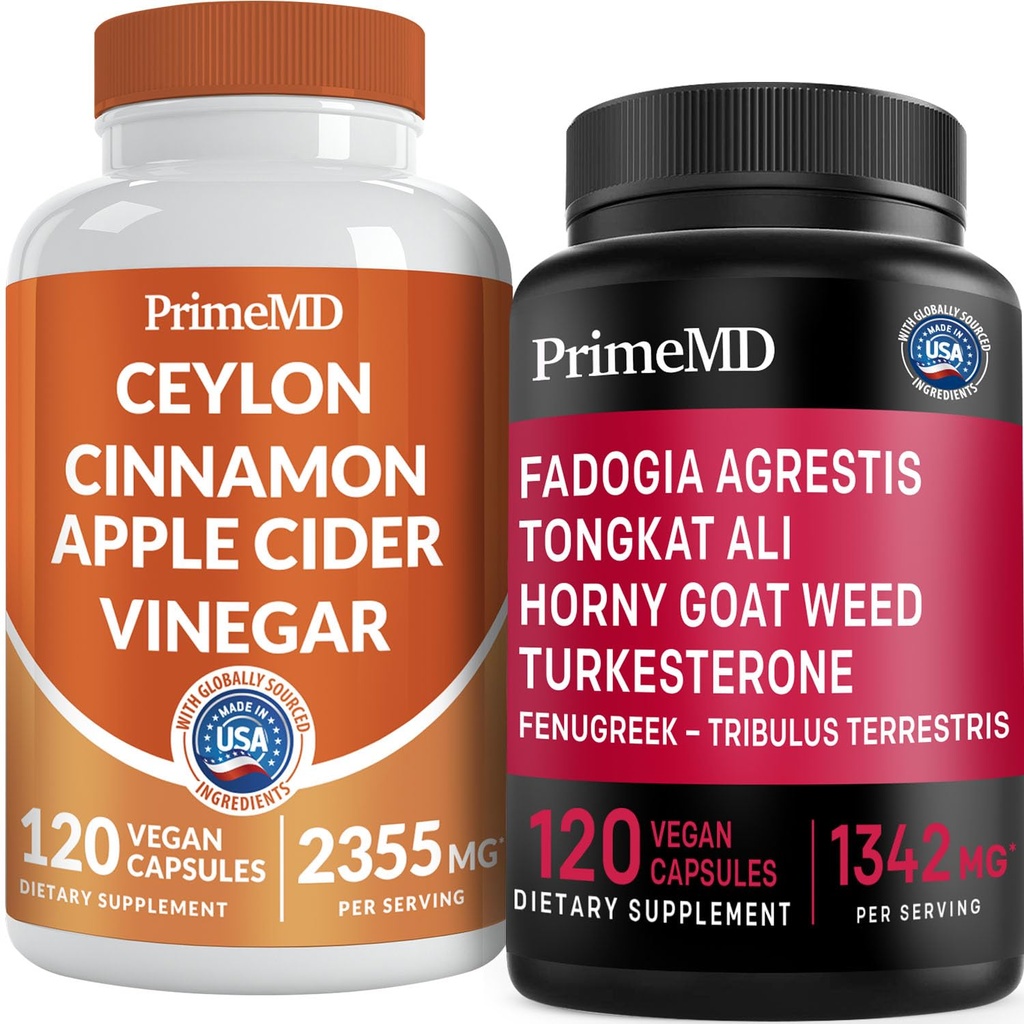 Cinnamon Ceylon (1pk) dan Fadogia Tongkat Ali (1pk) Persediaan Bundle - Mampu Vitamin untuk Jantung, Energi, Otot, Testosterone, & Imune Dukungan - Non-GMO, Vegan, Gluten- Bebas