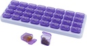 Kontainer Pill Monthly, Kotak Pil Perjalanan Besar 31 Hari, Kasus Pil KB, Kontainer Pill untuk Vitamin, Medicine, Suplemen, Minyak Ikan, Purple