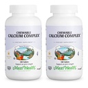 Maxi Health Calcium Complex - Vanilla Flavor Vitamin D3 dan Magnesium Chewables untuk Bantuan Tulang - Kosher Magnesium dan Kalsium Suplemen Perempuan dan Pria (180 Cacah, Paket 2)