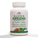 NARIS FARMS Super Greens Vegicaps, 32 Super Foods, Whole Food Suplemen, Green, Fruit, Vegetable, Mushrooms & Propines, Rich in Antiokhants & Phytonutrients, 120 Count, 60 Servings