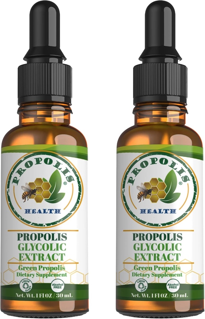 Green Propolis Extract Liquid - Brazil Bee Propolis - Alcohol- Free Immune Supplemen - 60- Day Supply - Natural Immunity Shots