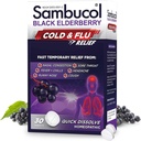 Sambucol Cold and Flu Relief Tablet - Homeopathic Cold Medicine, Remedy for Adults, Black Elderberry for Colds, Zinc Remedy - 30 Count