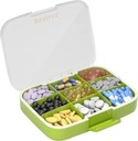 Restree Large Pill Organizer, Moiffect Providence & Waterproof Travel Pill Case, Portable Medication Box dengan Penyesuaian Penyesuaian untuk Persediaan Vitamin Minyak dan Daily Pil 9 Kompartemen (Hijau)