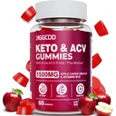 Keto ACV Gummies Advanced Wheight Loss, Keto Gummy Supplement for Women and Men, with 1500MG Apple Cider & Vitamin B12, Vegan & Non-GMO, Detox & Cleanse, Lower-Carb, 60 Count