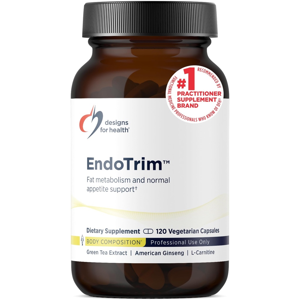 Desain untuk Kesehatan EndoTrim - Green Tea Extract, Garcinia Cambogia, Coleus Forskohli + L- Carnitine Suplemen Pria + Perempuan - Vegan (120 Kapsul)
