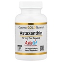 California Gold Nutres Astaxanthin, Antioksidant Carotenoid, AstaLif Clear Islandia Biological Aktif 99% Isomer, 12 mg, 120 Veggie Softgels