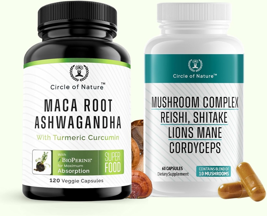 Maga Root Ashwagandha & Jamur Berisi Lions Mane, Cordyceps, Reshi, Shitake