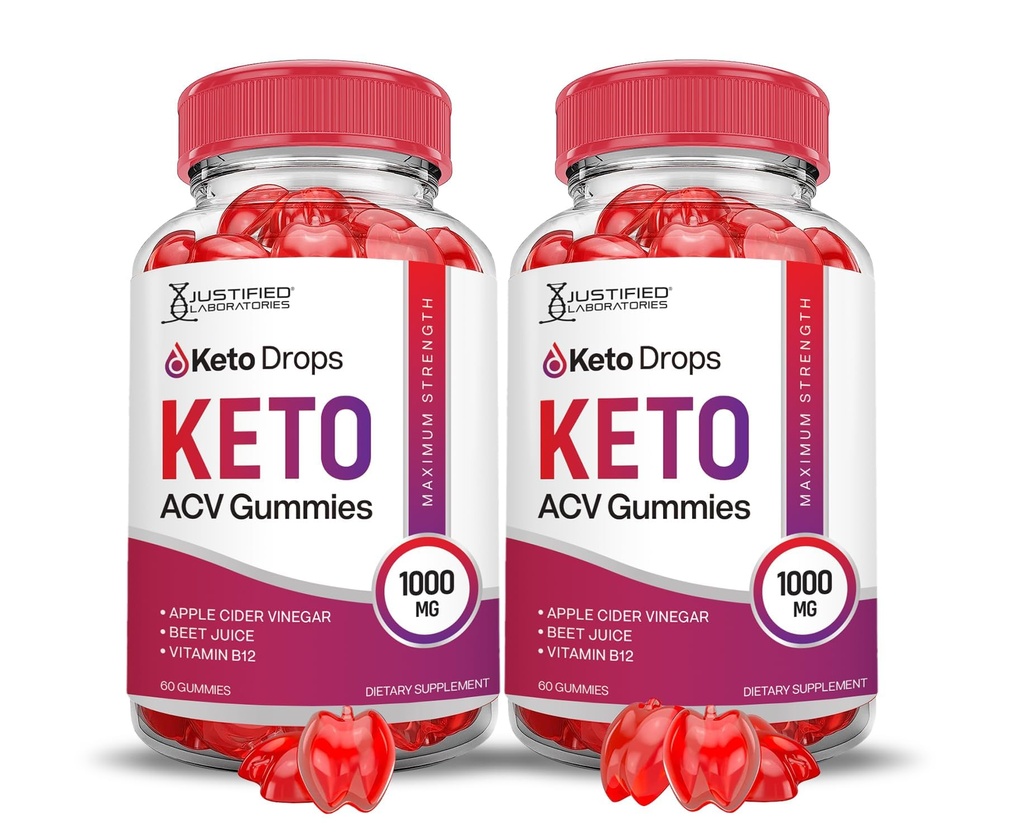 Laboratorium Berhak (2 Pack Keto Drops Keto ACV Gummies Lanjutan Formula 100MG Diproduksi dengan Powder Beet Juice B12 Vegan Non GMO 120 Gummys